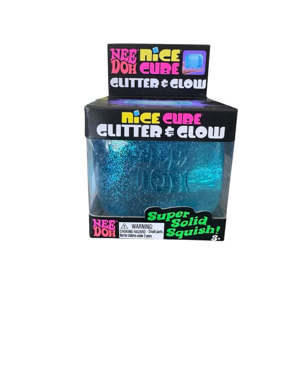 NeeDoh Nice Cube Glitter & Glow Squishy Toy and Cloud Pleaser Bundle